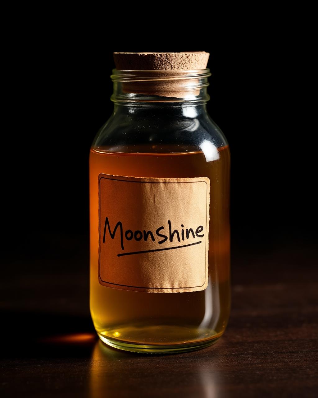 Mason jar of Family Traditions moonshine